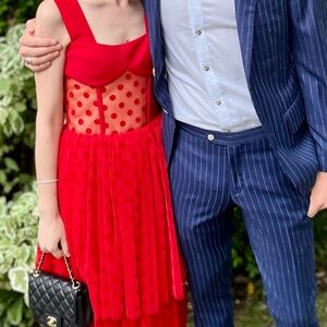 Rasario | Corset Polka Dot Tulle Dress